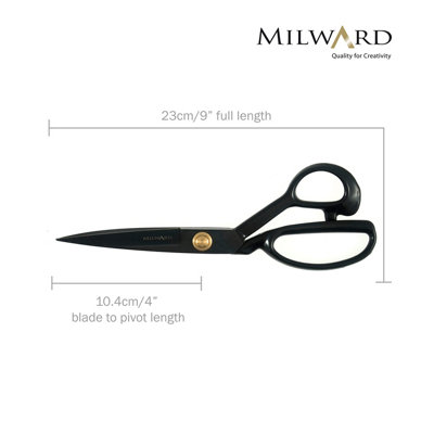 Milward Scissor Gift Set - Black Heavy-Duty Sewing Scissors & Thread Snips (23cm & 10cm)