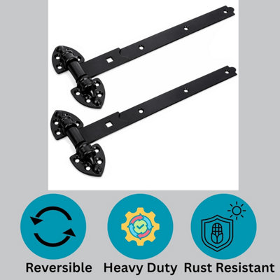 Scorpio Hardware Heavy Reversible Gate Hinges 30 Inch Black for Garage ...
