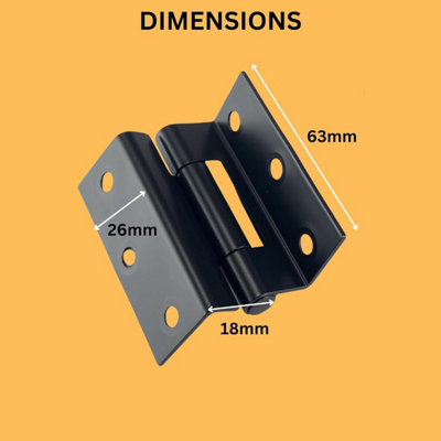 Scorpio Hardware Storm-Proof Shutter Hinge Black 63mm/2.5-Inch Folding ...