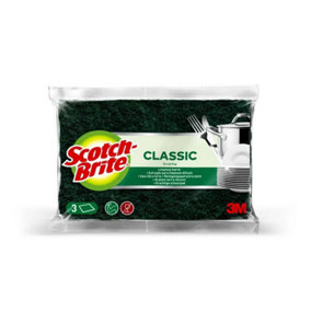 Scotch-Brite Clic Scouring Pads (Pack of 3) Dark Green (One Size)