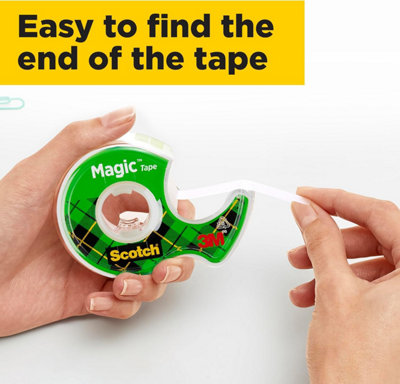 Scotch Magic Invisible Tape Clear Pack of 3 Handheld Dispensers 19mm x 7.5m - 5