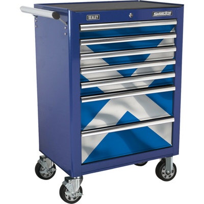 Scotland 7 Drawer Portable Tool Chest with Locking Mobile Storage - 685 x 465 x 1005mm