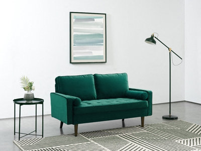 Scott Velvet 2 Seater Sofa, Green Velvet