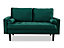 Scott Velvet 2 Seater Sofa, Green Velvet
