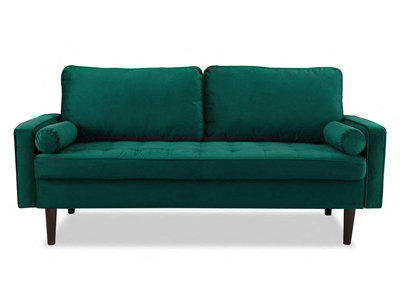 Scott Velvet 3 Seater Sofa, Green Velvet