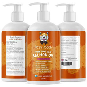 Scottish Salmon Oil Skin And Coat Pure Omega 3 6 9 Oil With Vitamin E Enhances Appetite, Soft Paws Increases Energy