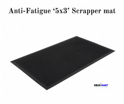 thumbnail image 2 of Ribbed Rubber Door Mat – Charcoal 3x5 Ft – Recycled Materials – Indoor/Outdoor, Non-Slip 2 of 5