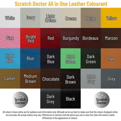 The Leather Clinic All in One Leather Colourant | Zelfsluitende Reparatieverf voor leerverf | Recolour meubels, banken, autostoeltjes (crème, 250 ml