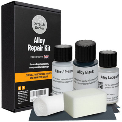 Scratch Doctor Alloy Wheel Repair Kit Black for damaged, scuffed, scraped wheels