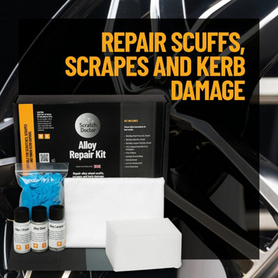 Scratch Doctor Alloy Wheel Repair Kit Silver for damaged, scuffed, scraped wheels