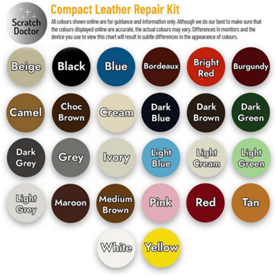 Scratch Doctor Compact Leather Repair Kit for small repairs, rips, tears and holes Black