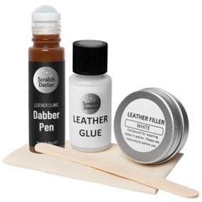 Scratch Doctor Compact Leather Repair Kit for small repairs, rips, tears and holes Camel