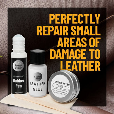Scratch Doctor Compact Leather Repair Kit for small repairs, rips, tears and holes Dark Brown