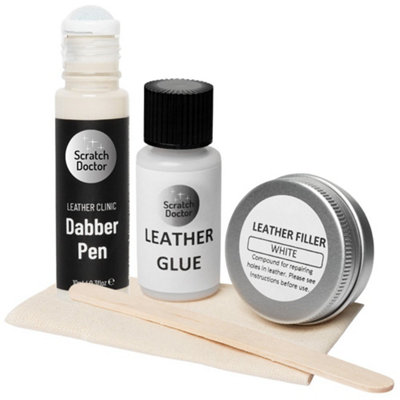 Scratch Doctor Compact Leather Repair Kit for small repairs, rips, tears and holes Light Cream