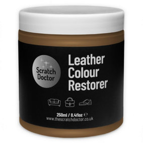 Scratch Doctor Leather Colour Restorer, Recolouring Balm for faded and worn leather 250ml Camel