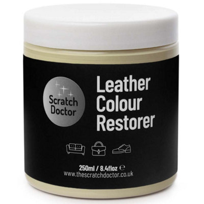 Scratch Doctor Leather Colour Restorer, Recolouring Balm for faded and worn leather 250ml Cream