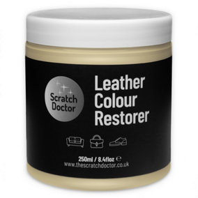 Scratch Doctor Leather Colour Restorer, Recolouring Balm for faded and worn leather 250ml Cream
