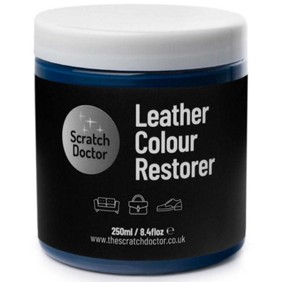 Scratch Doctor Leather Colour Restorer, Recolouring Balm for faded and worn leather 250ml Dark Blue