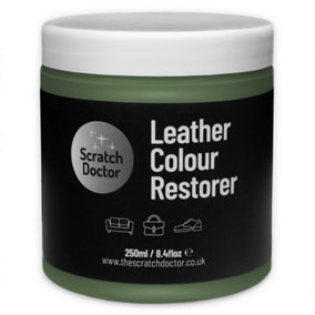 Scratch Doctor Leather Colour Restorer, Recolouring Balm for faded and worn leather 250ml Dark Green