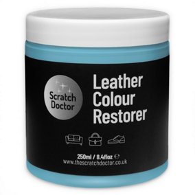 Scratch Doctor Leather Colour Restorer, Recolouring Balm for faded and worn leather 250ml Light Blue