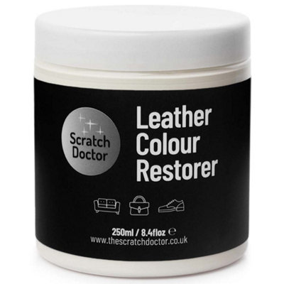 Scratch Doctor Leather Colour Restorer, Recolouring Balm for faded and worn leather 250ml Light Cream