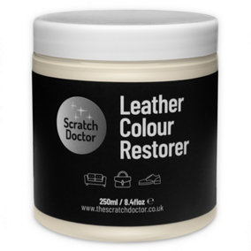 Scratch Doctor Leather Colour Restorer, Recolouring Balm for faded and worn leather 250ml Light Cream