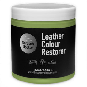 Scratch Doctor Leather Colour Restorer, Recolouring Balm for faded and worn leather 250ml Light Green