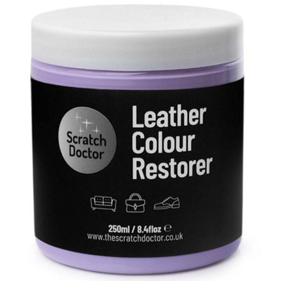 Scratch Doctor Leather Colour Restorer, Recolouring Balm for faded and worn leather 250ml Lilac