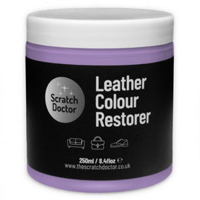 Scratch Doctor Leather Colour Restorer, Recolouring Balm for faded and worn leather 250ml Lilac