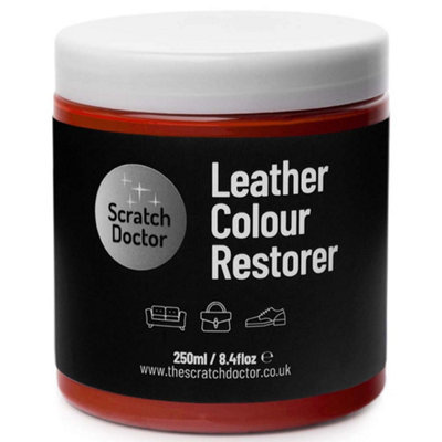 Scratch Doctor Leather Colour Restorer, Recolouring Balm for faded and worn leather 250ml Red