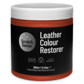 Scratch Doctor Leather Colour Restorer, Recolouring Balm for faded and worn leather 250ml Tan