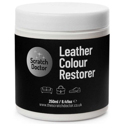 Scratch Doctor Leather Colour Restorer, Recolouring Balm for faded and worn leather 250ml White