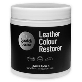 Scratch Doctor Leather Colour Restorer, Recolouring Balm for faded and worn leather 250ml White