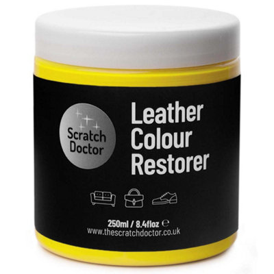 Scratch Doctor Leather Colour Restorer, Recolouring Balm for faded and worn leather 250ml Yellow