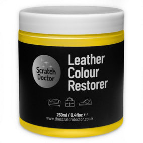 Scratch Doctor Leather Colour Restorer, Recolouring Balm for faded and worn leather 250ml Yellow