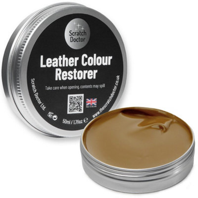 Scratch Doctor Leather Colour Restorer, Recolouring Balm for faded and worn leather 50ml Camel