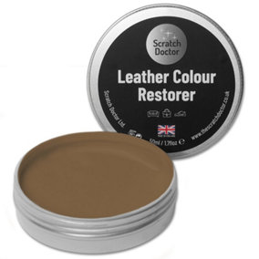 Scratch Doctor Leather Colour Restorer, Recolouring Balm for faded and worn leather 50ml Camel