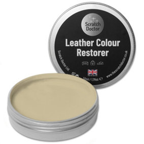 Scratch Doctor Leather Colour Restorer, Recolouring Balm for faded and worn leather 50ml Cream
