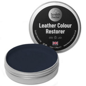 Scratch Doctor Leather Colour Restorer, Recolouring Balm for faded and worn leather 50ml Dark Blue