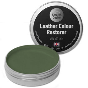 Scratch Doctor Leather Colour Restorer, Recolouring Balm for faded and worn leather 50ml Dark Green