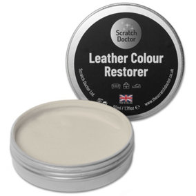 Scratch Doctor Leather Colour Restorer, Recolouring Balm for faded and worn leather 50ml Ivory