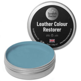 Scratch Doctor Leather Colour Restorer, Recolouring Balm for faded and worn leather 50ml Light Blue