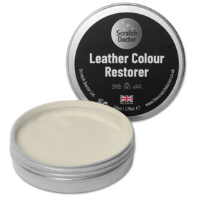 Scratch Doctor Leather Colour Restorer, Recolouring Balm for faded and worn leather 50ml Light Cream