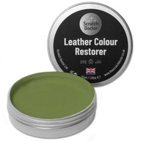 Scratch Doctor Leather Colour Restorer, Recolouring Balm for faded and worn leather 50ml Light Green
