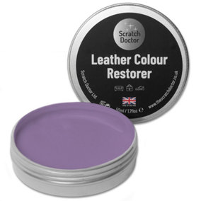Scratch Doctor Leather Colour Restorer, Recolouring Balm for faded and worn leather 50ml Lilac