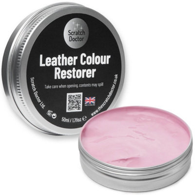 Scratch Doctor Leather Colour Restorer, Recolouring Balm for faded and worn leather 50ml Pink