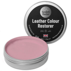 Scratch Doctor Leather Colour Restorer, Recolouring Balm for faded and worn leather 50ml Pink