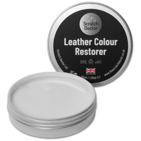 Scratch Doctor Leather Colour Restorer, Recolouring Balm for faded and worn leather 50ml White