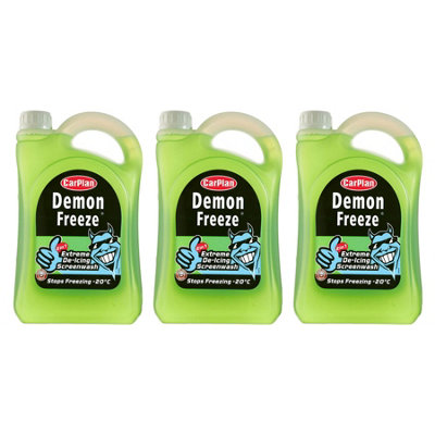 Screen Wash Windscreen Fluid De-Icer CarPlan Demon Winter Freeze -20 2.5L x3