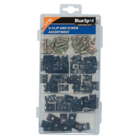 Screw And U Type Cushion Speed Clips Assortment Kit Fasteners Fixings 170pc
